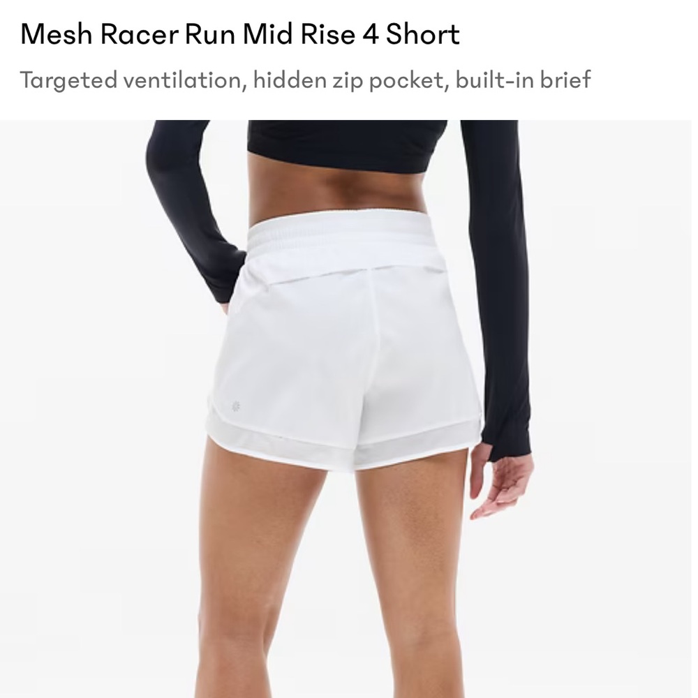 Athleta Mesh Racer Run Mid Rise 4 Short, Size 3X - Picture 3 of 8